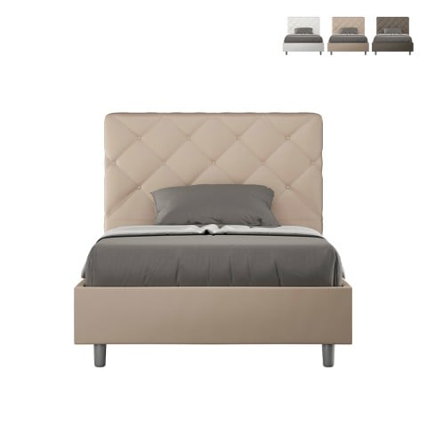 French upholstered double bed 140x200 modern storage Priya F Promotion