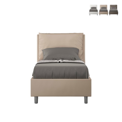 Antea S single bed with storage unit 80x190 upholstered headboard cushion Promotion