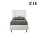 Single bed 80x190 with upholstered headboard cushion Annalisa S Offers