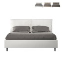Queen Storage Bed 160x190 with Cushioned Headboard Antea M Promotion