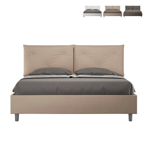 Storage double bed 160x190 headboard cushions Appia M Promotion