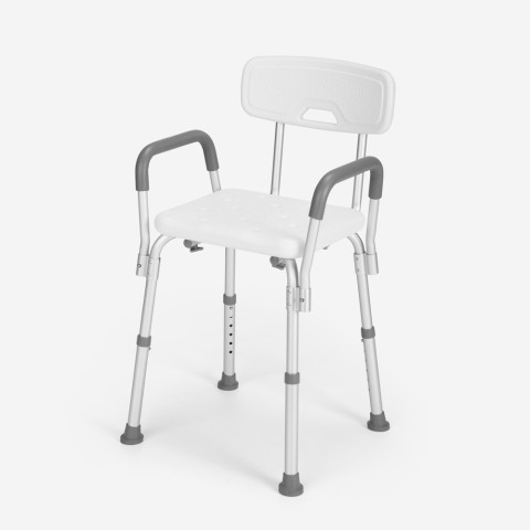 Bathroom shower chair for disabled elderly removable armrests Maple
