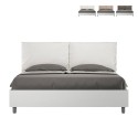 Wooden double container bed 160x190cm Egos Antea cushions Measures
