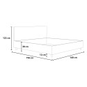 Wooden double container bed 160x190cm Egos Antea cushions 
