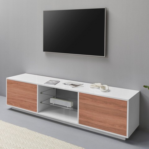 TV cabinet 180cm living room design white wood Dover Wood