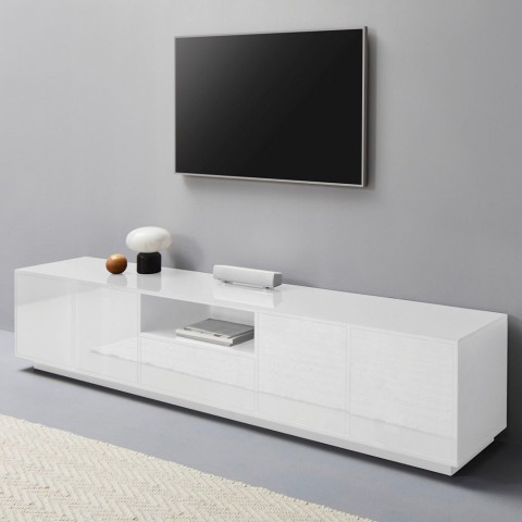 TV stand 220cm living room modern design white Aston Promotion
