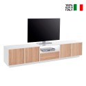 Modern design TV stand white wood 220cm living room Aston Wood On Sale