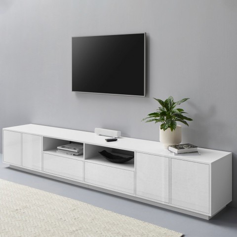 TV cabinet 260cm modern design white living room Breid