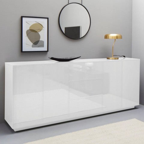 Sideboard kitchen cabinet 220cm buffet white modern Lonja Promotion