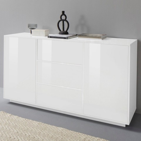 Modern sideboard 160cm living room kitchen buffet white Carat Promotion