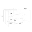 Sideboard living room cabinet 160cm buffet kitchen white Carat Wood Model