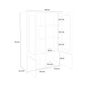 High sideboard with display case 100cm living room modern design white Syfe Bulk Discounts