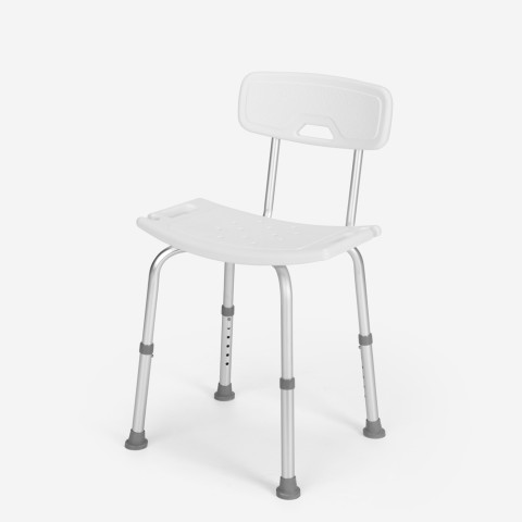 Bathroom shower chair for disabled elderly with height-adjustable backrest Dahlia