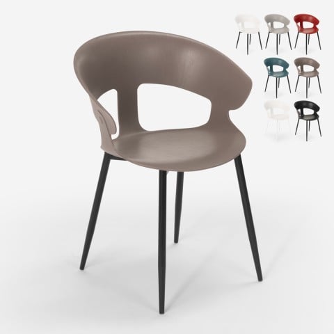 Modern design metal polypropylene chair for kitchen bar restaurant Evelyn Promotion