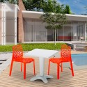 PATIO Set Made of a 70x70cm White Square Table and 2 Colourful Gruvyer Chairs Cost