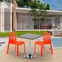 Mojito Set Made of a 70x70cm Black Square Table and 2 Colourful Gruvyer Chairs Cost