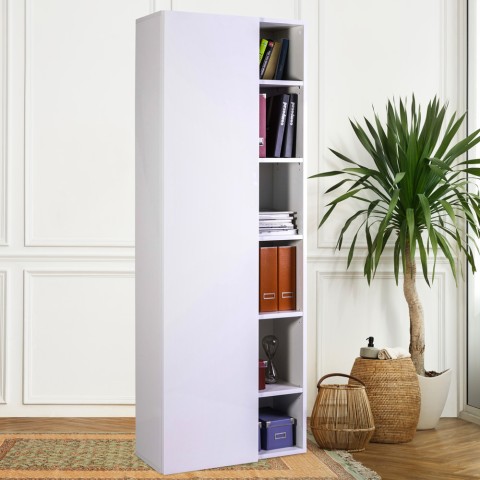 Glossy white modern design bookcase for office and study Oxford