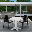 PATIO Set Made of a 70x70cm White Square Table and 2 Colourful Ice Chairs Characteristics