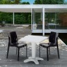 PATIO Set Made of a 70x70cm White Square Table and 2 Colourful Ice Chairs Characteristics