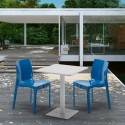 Lemon Set Made of a 60x60cm White Square Table and 2 Colourful Ice Chairs Characteristics