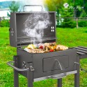 BBQ T-Bone charcoal barbecue with wheels, table and coals collector On Sale