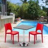 Mojito Set Made of a 70x70cm Black Square Table and 2 Colourful Paris Chairs Choice Of