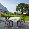 Long Island Set Made of a 70cm White Round Table and 2 Colourful Gelateria Chairs Choice Of
