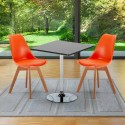 Mojito Set Made of a 70x70cm Black Square Table and 2 Colourful Nordica Chairs Choice Of