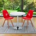 Long Island Set Made of a 70cm White Round Table and 2 Colourful Nordica Chairs Bulk Discounts