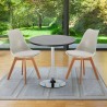 Cosmopolitan Set Made of a 70cm Black Round Table and 2 Colourful Nordica Chairs Choice Of