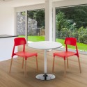 Long Island Set Made of a 70cm White Round Table and 2 Colourful Barcellona Chairs Catalog
