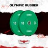 2 x 10 kg Olympic rubber and steel discus 50 mm bumper cross training Hanzo Sale