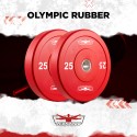2 x 25 kg Olympic rubber and steel discus 50 mm bumper cross training Hanzo Sale