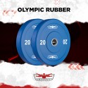 2 x 20 kg Olympic rubber and steel discus 50 mm bumper cross training Hanzo Sale