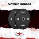 2 x 5 kg Olympic rubber and steel discs 50 mm bumper cross training Hanzo Sale