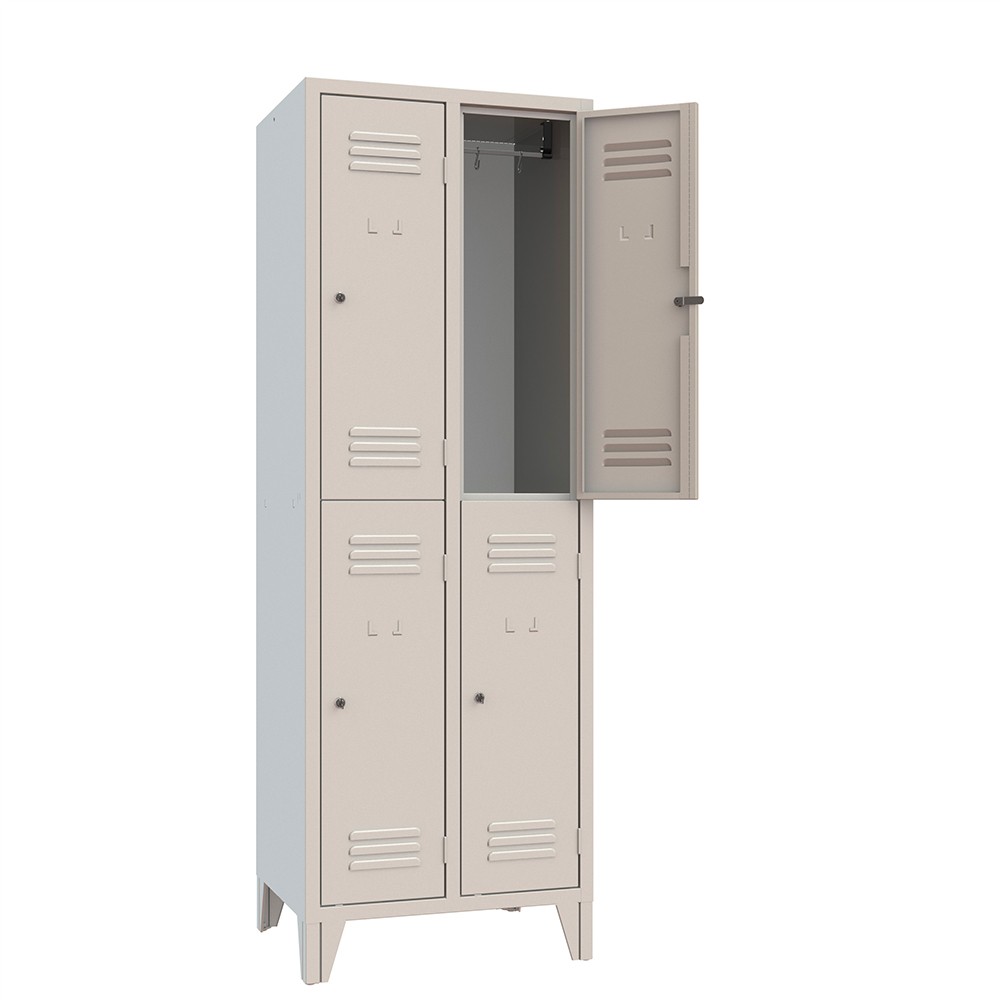 Stacked 4-compartment metal wardrobe locker Loch