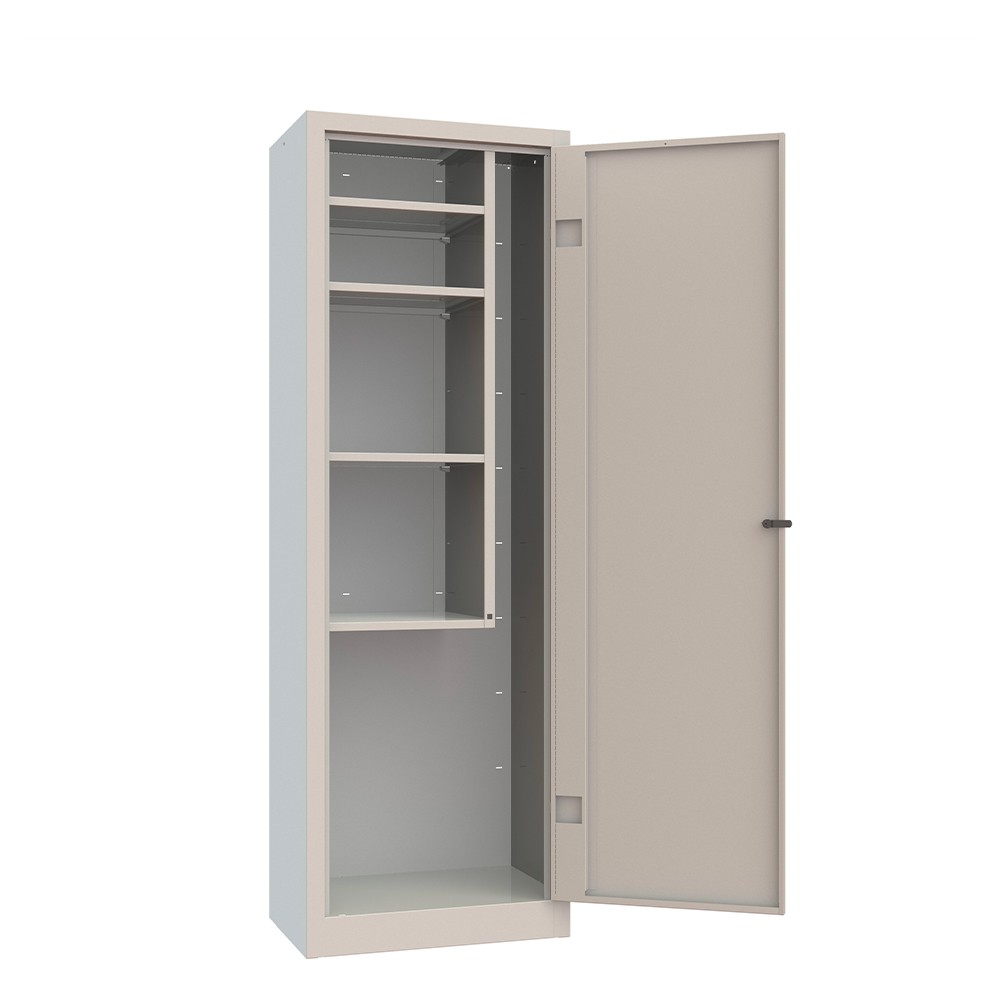 Multipurpose Metal Broom Closet with 4 Shelves and Lock, Mopp