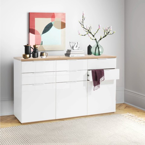 Multifunctional 6 Drawers 3 Doors Dresser for your Living Room Kitchen Bedroom Promotion