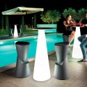 High stool outdoor bar lounge table in modern polyethylene Dot Cheap