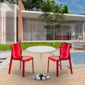Spectre Set Made of a 70x70cm White Round Table and 2 Colourful Transparent Femme Fatale Chairs Sale