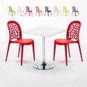 Cocktail Set Made of a 70x70cm White Square Table and 2 Colourful WEDDING Chairs Bulk Discounts