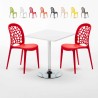 Cocktail Set Made of a 70x70cm White Square Table and 2 Colourful WEDDING Chairs Bulk Discounts