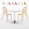 Long Island Set Made of a 70cm White Round Table and 2 Colourful WEDDING Chairs On Sale