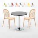 Cosmopolitan Set Made of a 70cm Black Round Table and 2 Colourful WEDDING Chairs Offers
