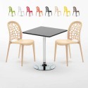 Mojito Set Made of a 70x70cm Black Square Table and 2 Colourful WEDDING Chairs Offers