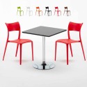 Mojito Set Made of a 70x70cm Black Square Table and 2 Colourful Parisienne Chairs Discounts