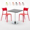 Mojito Set Made of a 70x70cm Black Square Table and 2 Colourful Parisienne Chairs Discounts