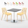 Mojito Set Made of a 70x70cm Black Square Table and 2 Colourful Gelateria Chairs Offers