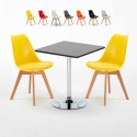 Mojito Set Made of a 70x70cm Black Square Table and 2 Colourful Nordica Chairs Sale