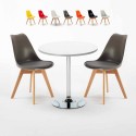 Long Island Set Made of a 70cm White Round Table and 2 Colourful Nordica Chairs Discounts